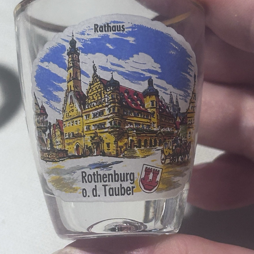Vintage 2 Gold Rim German Shot Glasses Rüdesheim a.Rh.Drosselgasse‎ + Rudesheim - Picture 3 of 8